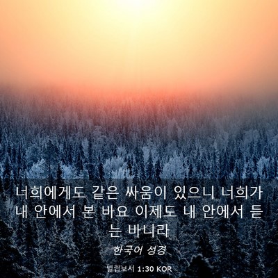 Picture 03 - 빌립보서 1:30 KOR - 너희에게도 같은 싸움이 있으니 - Bible Verse Picture