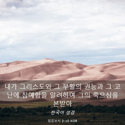 Picture 03 - 빌립보서 3:10 KOR - 내가 그리스도와 그 부활의 권능과 - Bible Verse Picture