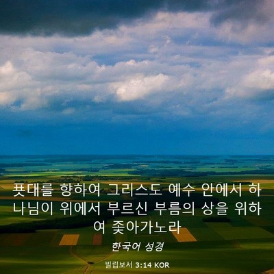 Picture 03 - 빌립보서 3:14 KOR - 푯대를 향하여 그리스도 예수 안에서 - Bible Verse Picture