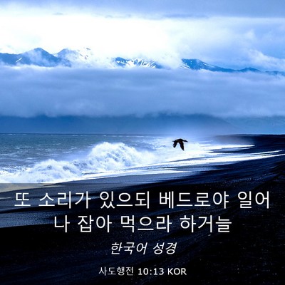 Picture 03 - 사도행전 10:13 KOR - 또 소리가 있으되 베드로야 일어나 - Bible Verse Picture