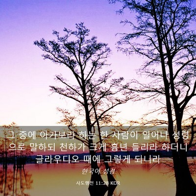 Picture 03 - 사도행전 11:28 KOR - 그 중에 아가보라 하는 한 사람이 - Bible Verse Picture