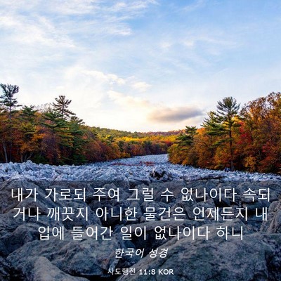 Picture 03 - 사도행전 11:8 KOR - 내가 가로되 주여 그럴 수 없나이다 - Bible Verse Picture