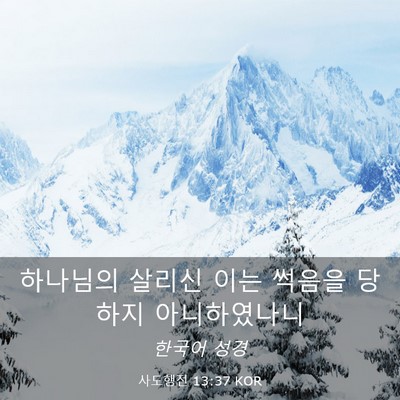 Picture 03 - 사도행전 13:37 KOR - 하나님의 살리신 이는 썩음을 당하지 - Bible Verse Picture