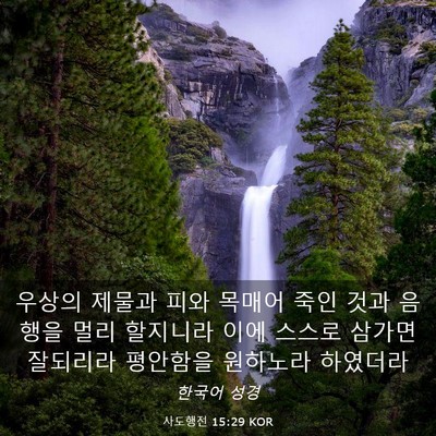Picture 03 - 사도행전 15:29 KOR - 우상의 제물과 피와 목매어 죽인 - Bible Verse Picture