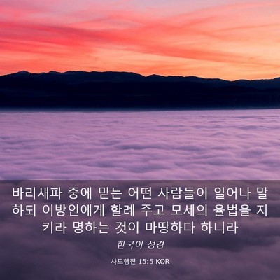 Picture 03 - 사도행전 15:5 KOR - 바리새파 중에 믿는 어떤 사람들이 - Bible Verse Picture