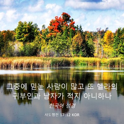 Picture 03 - 사도행전 17:12 KOR - 그중에 믿는 사람이 많고 또 헬라의 - Bible Verse Picture