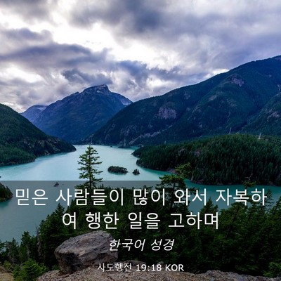 Picture 03 - 사도행전 19:18 KOR - 믿은 사람들이 많이 와서 자복하여 - Bible Verse Picture