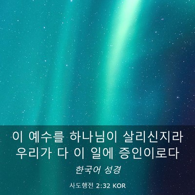 Picture 03 - 사도행전 2:32 KOR - 이 예수를 하나님이 살리신지라 - Bible Verse Picture