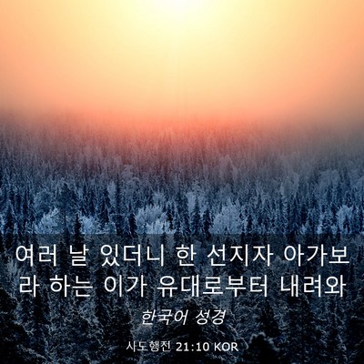 Picture 03 - 사도행전 21:10 KOR - 여러 날 있더니 한 선지자 아가보라 - Bible Verse Picture