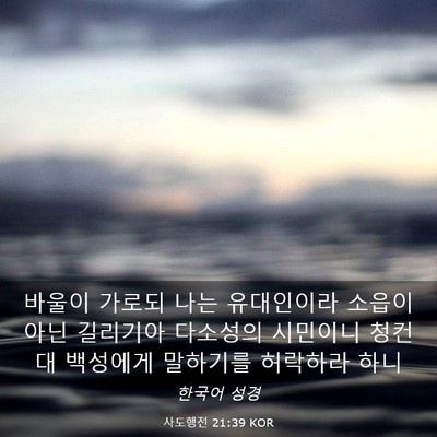 Picture 03 - 사도행전 21:39 KOR - 바울이 가로되 나는 유대인이라 - Bible Verse Picture