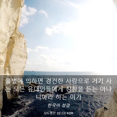 Picture 03 - 사도행전 22:12 KOR - 율법에 의하면 경건한 사람으로 거기 - Bible Verse Picture