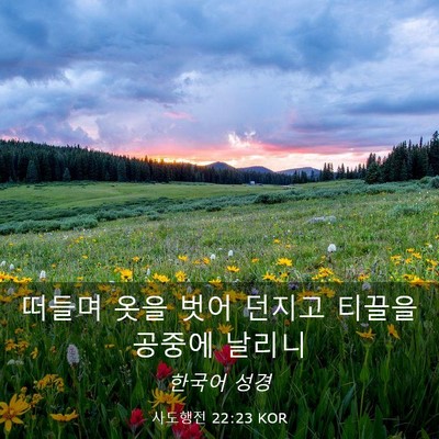 Picture 03 - 사도행전 22:23 KOR - 떠들며 옷을 벗어 던지고 티끌을 - Bible Verse Picture