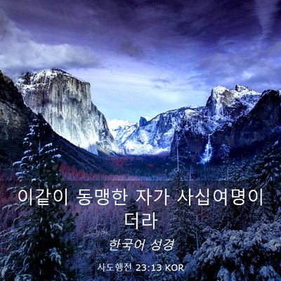 Picture 03 - 사도행전 23:13 KOR - 이같이 동맹한 자가 - Bible Verse Picture