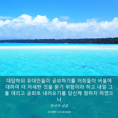 Picture 03 - 사도행전 23:20 KOR - 대답하되 유대인들이 공모하기를 - Bible Verse Picture