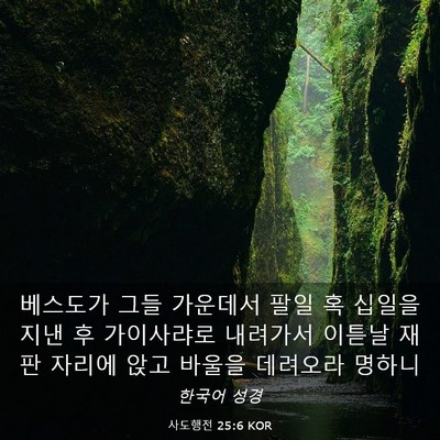 Picture 03 - 사도행전 25:6 KOR - 베스도가 그들 가운데서 팔일 혹 - Bible Verse Picture