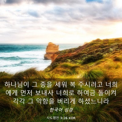 Picture 03 - 사도행전 3:26 KOR - 하나님이 그 종을 세워 복 주시려고 - Bible Verse Picture