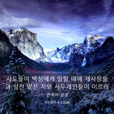 Picture 03 - 사도행전 4:1 KOR - 사도들이 백성에게 말할 때에 - Bible Verse Picture