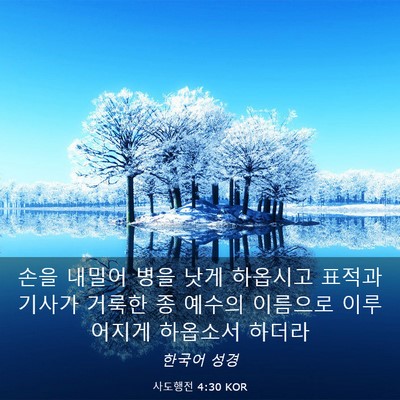Picture 03 - 사도행전 4:30 KOR - 손을 내밀어 병을 낫게 하옵시고 - Bible Verse Picture
