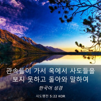 Picture 03 - 사도행전 5:22 KOR - 관속들이 가서 옥에서 사도들을 보지 - Bible Verse Picture