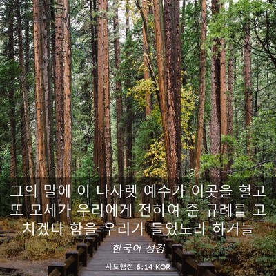 Picture 03 - 사도행전 6:14 KOR - 그의 말에 이 나사렛 예수가 이곳을 - Bible Verse Picture