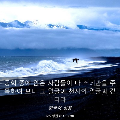 Picture 03 - 사도행전 6:15 KOR - 공회 중에 앉은 사람들이 다 - Bible Verse Picture