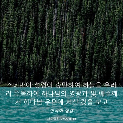 Picture 03 - 사도행전 7:55 KOR - 스데반이 성령이 충만하여 하늘을 - Bible Verse Picture