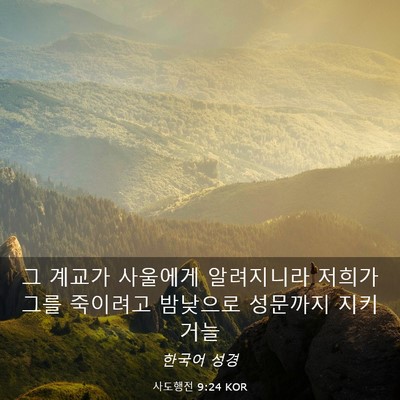 Picture 03 - 사도행전 9:24 KOR - 그 계교가 사울에게 알려지니라 - Bible Verse Picture