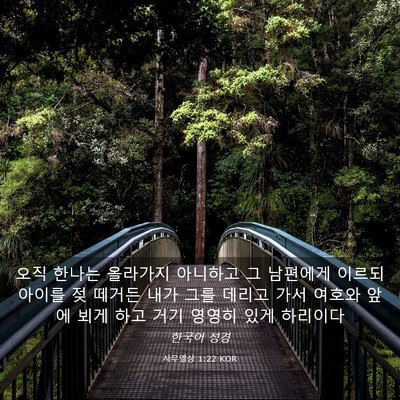 Picture 03 - 사무엘상 1:22 KOR - 오직 한나는 올라가지 아니하고 그 - Bible Verse Picture