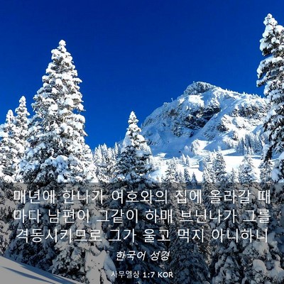 Picture 03 - 사무엘상 1:7 KOR - 매년에 한나가 여호와의 집에 올라갈 - Bible Verse Picture