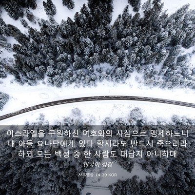 Picture 03 - 사무엘상 14:39 KOR - 이스라엘을 구원하신 여호와의 - Bible Verse Picture