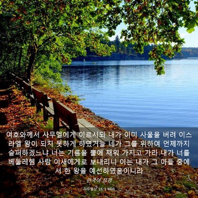 Picture 03 - 사무엘상 16:1 KOR - 여호와께서 사무엘에게 이르시되 - Bible Verse Picture