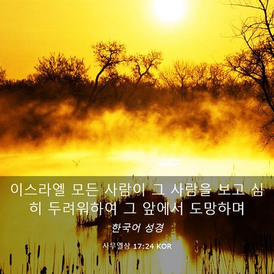 Picture 03 - 사무엘상 17:24 KOR - 이스라엘 모든 사람이 그 사람을 - Bible Verse Picture