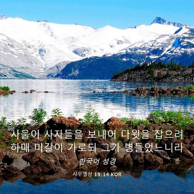 Picture 03 - 사무엘상 19:14 KOR - 사울이 사자들을 보내어 다윗을 - Bible Verse Picture