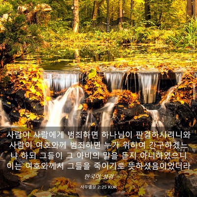 Picture 03 - 사무엘상 2:25 KOR - 사람이 사람에게 범죄하면 하나님이 - Bible Verse Picture