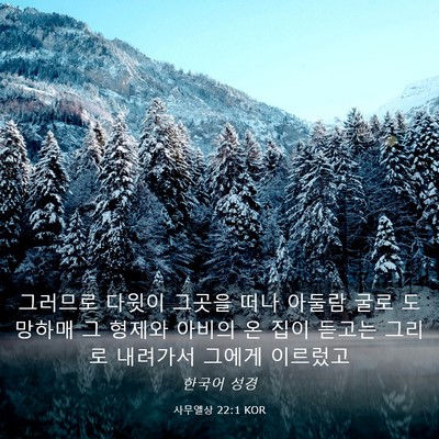 Picture 03 - 사무엘상 22:1 KOR - 그러므로 다윗이 그곳을 떠나 아둘람 - Bible Verse Picture