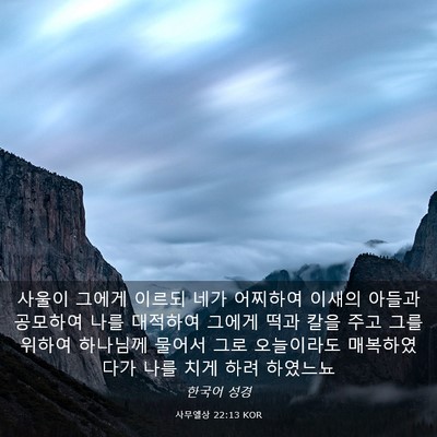 Picture 03 - 사무엘상 22:13 KOR - 사울이 그에게 이르되 네가 어찌하여 - Bible Verse Picture