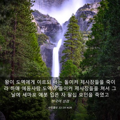 Picture 03 - 사무엘상 22:18 KOR - 왕이 도엑에게 이르되 너는 돌이켜 - Bible Verse Picture