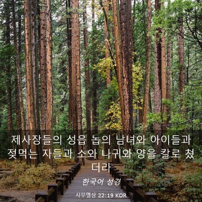 Picture 03 - 사무엘상 22:19 KOR - 제사장들의 성읍 놉의 남녀와 - Bible Verse Picture