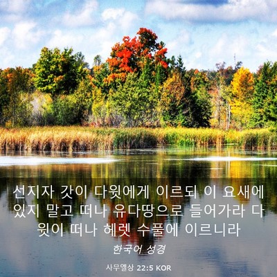 Picture 03 - 사무엘상 22:5 KOR - 선지자 갓이 다윗에게 이르되 이 - Bible Verse Picture