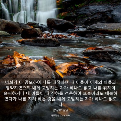 Picture 03 - 사무엘상 22:8 KOR - 너희가 다 공모하여 나를 대적하며 - Bible Verse Picture