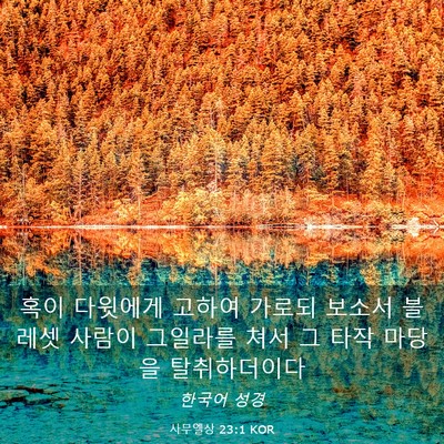 Picture 03 - 사무엘상 23:1 KOR - 혹이 다윗에게 고하여 가로되 보소서 - Bible Verse Picture