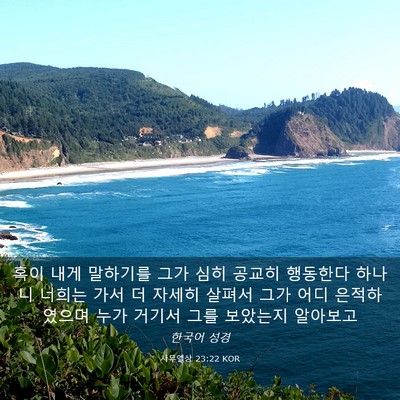 Picture 03 - 사무엘상 23:22 KOR - 혹이 내게 말하기를 그가 심히 - Bible Verse Picture