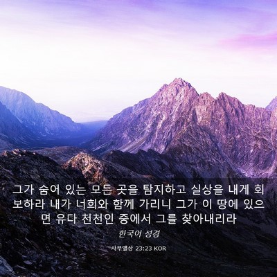 Picture 03 - 사무엘상 23:23 KOR - 그가 숨어 있는 모든 곳을 탐지하고 - Bible Verse Picture