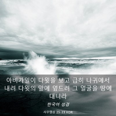 Picture 03 - 사무엘상 25:23 KOR - 아비가일이 다윗을 보고 급히 - Bible Verse Picture
