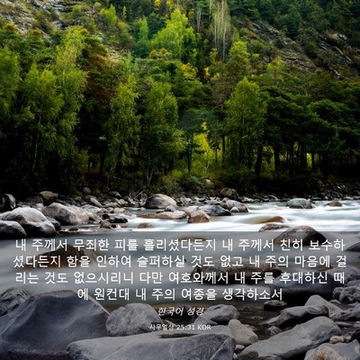 Picture 03 - 사무엘상 25:31 KOR - 내 주께서 무죄한 피를 흘리셨다든지 - Bible Verse Picture