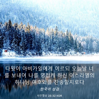 Picture 03 - 사무엘상 25:32 KOR - 다윗이 아비가일에게 이르되 오늘날 - Bible Verse Picture