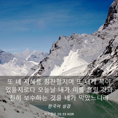Picture 03 - 사무엘상 25:33 KOR - 또 네 지혜를 칭찬할지며 또 네게 - Bible Verse Picture