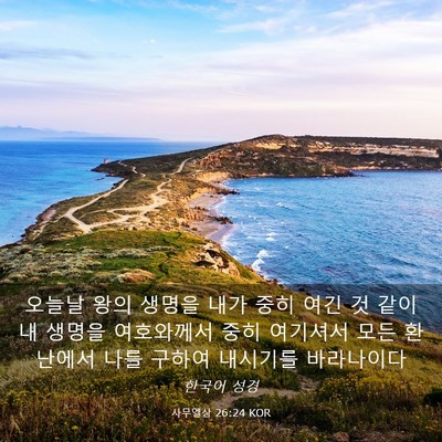 Picture 03 - 사무엘상 26:24 KOR - 오늘날 왕의 생명을 내가 중히 여긴 - Bible Verse Picture