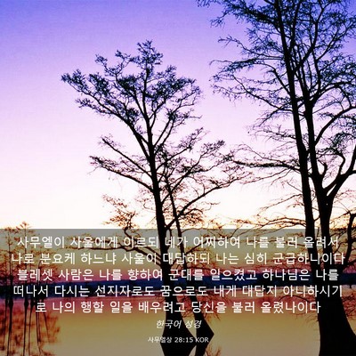 Picture 03 - 사무엘상 28:15 KOR - 사무엘이 사울에게 이르되 네가 - Bible Verse Picture