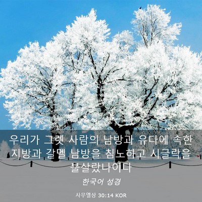 Picture 03 - 사무엘상 30:14 KOR - 우리가 그렛 사람의 남방과 유다에 - Bible Verse Picture